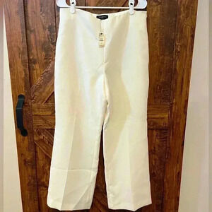NWT‎ Talbot white Womens 14 petite straight leg slacks - flaw shown in picture!